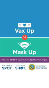 Mask Up or Vax Up graphic